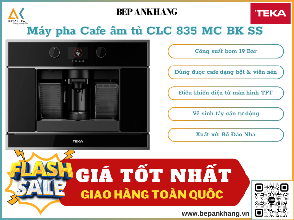 Máy pha cafe lắp âm Teka CLC 835 MC BK SS - Xuất xứ Bồ Đào Nha 